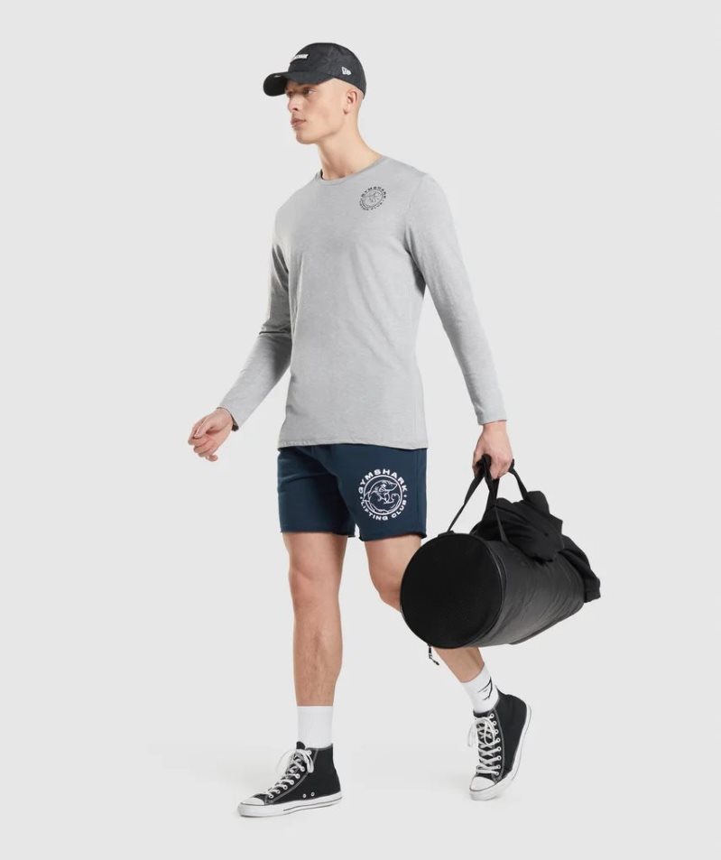 Men's Gymshark Legacy Long Sleeve T-Shirts Light Grey | CA 031DN8